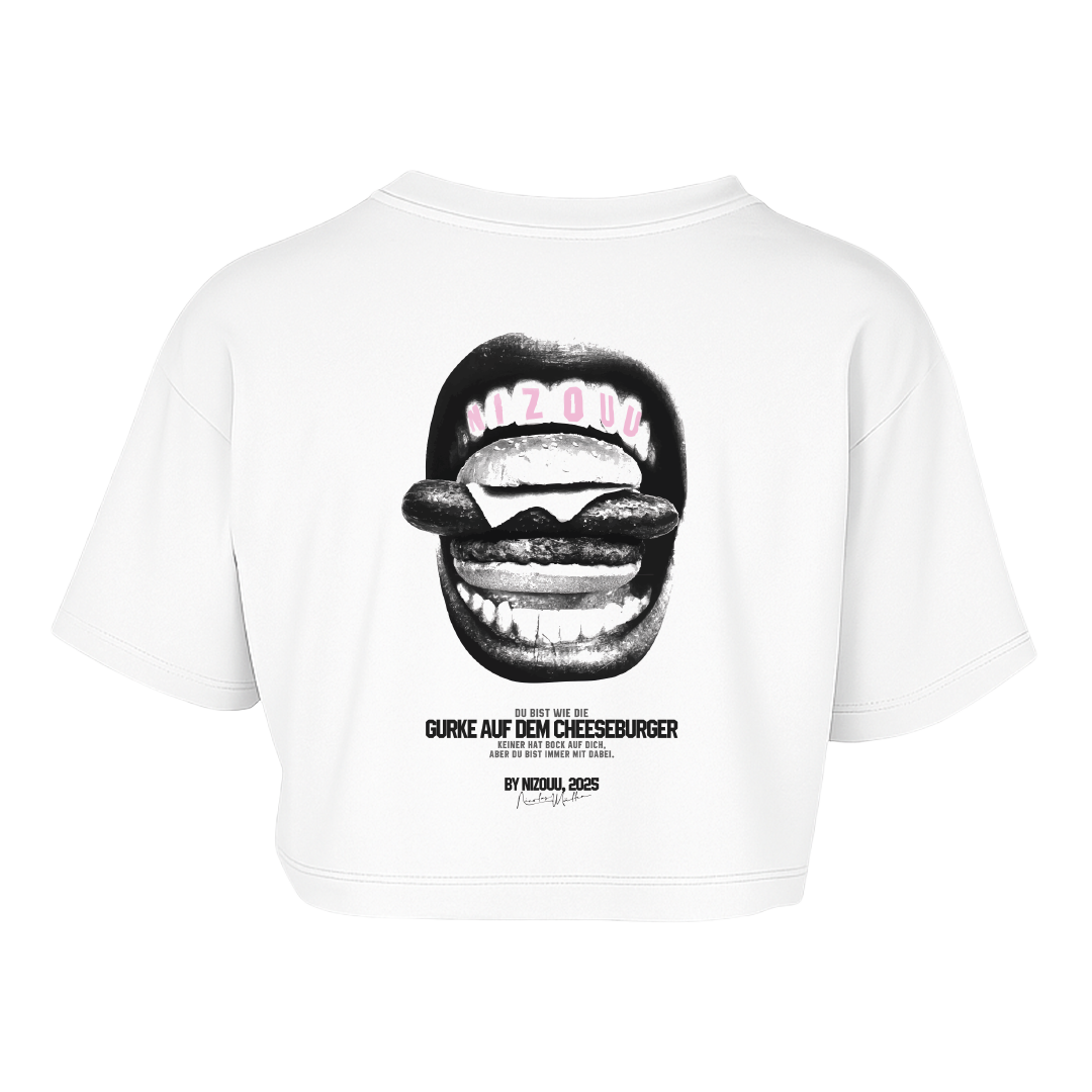 NIZOUU - Damen Crop Top Gurke